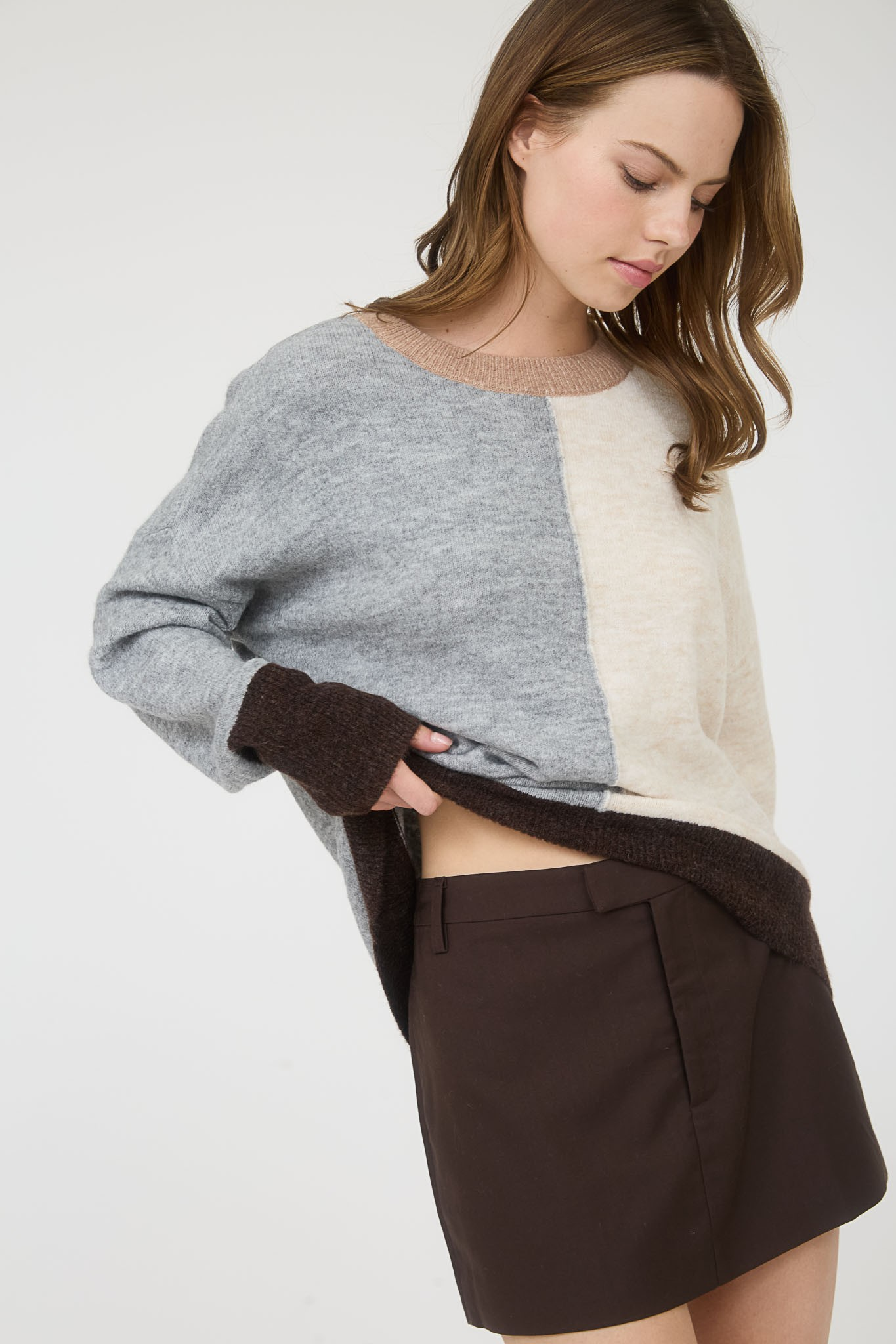 Sweater - Colorblock Knit