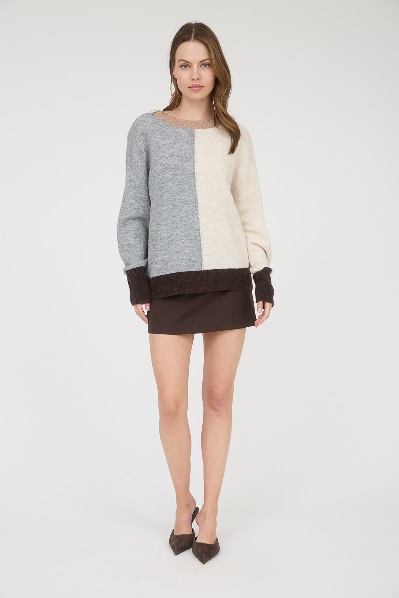 Sweater - Colorblock Knit