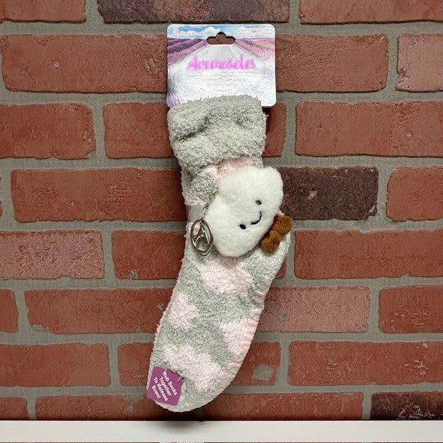 Socks And Keychain- 3 Pack Clouds Scented - Pink