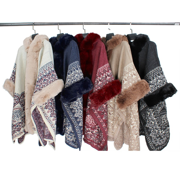 Poncho - Shawl Faux Fur Middle