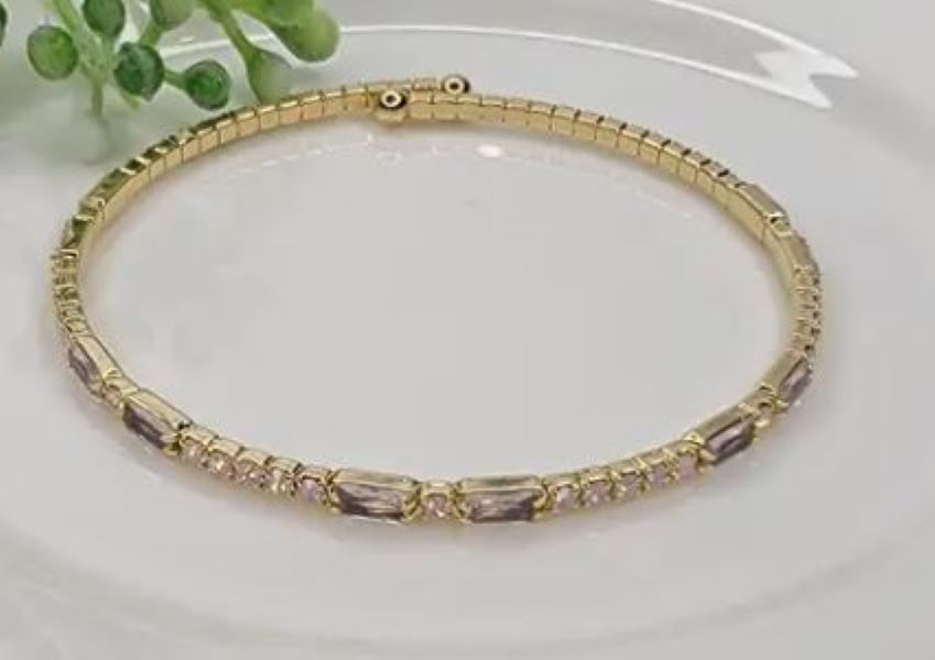 Bracelet - Opal Stacked Gold - Pink