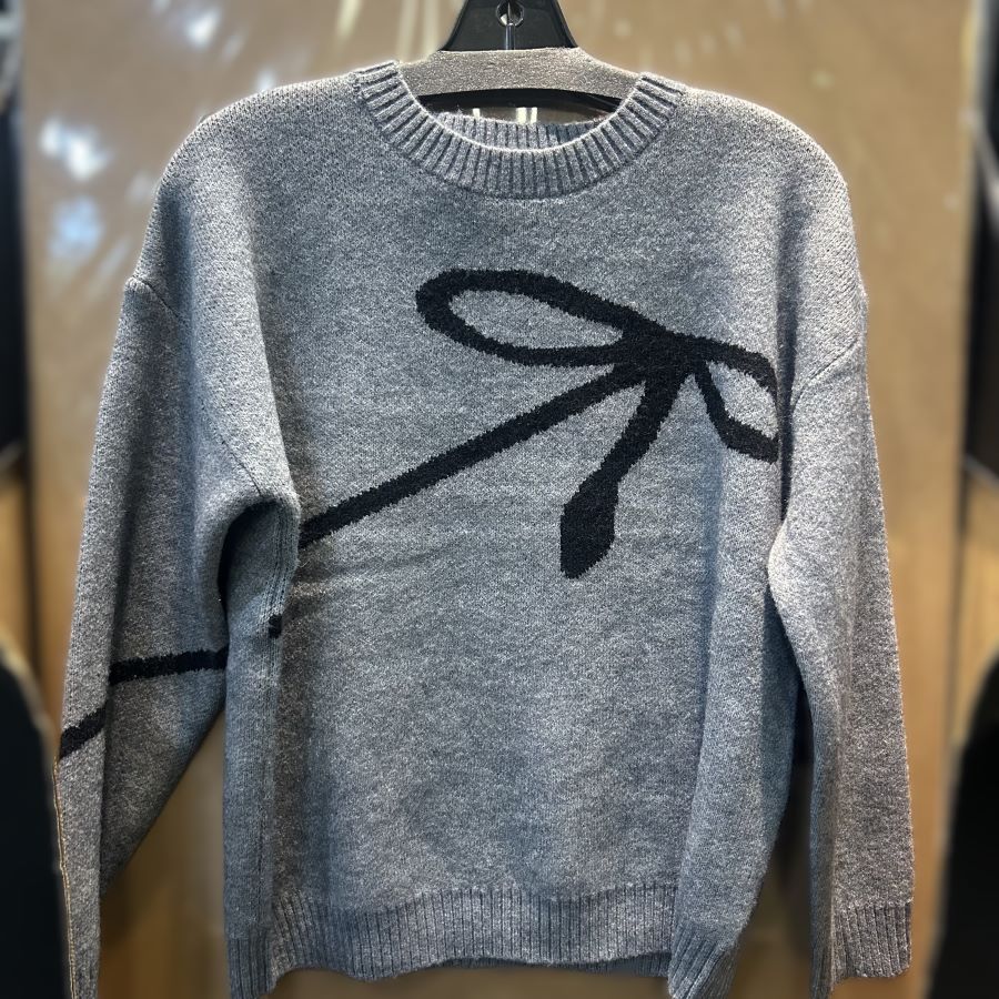 Sweater - Ribbon - Grey