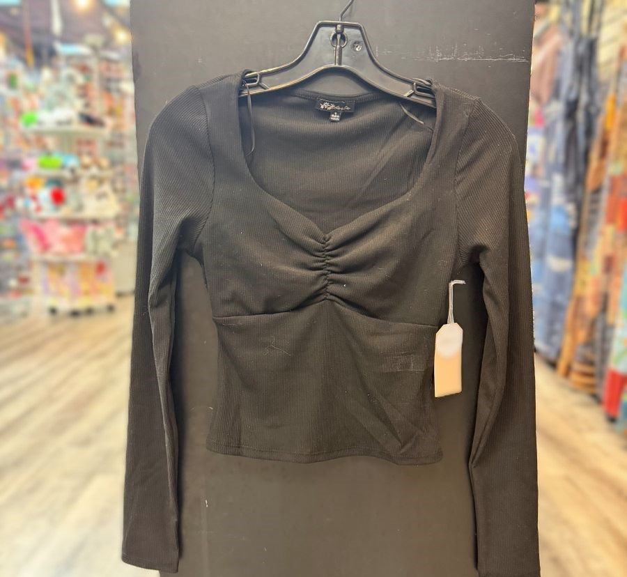 Jr Long Sleeve - Ruched - Black