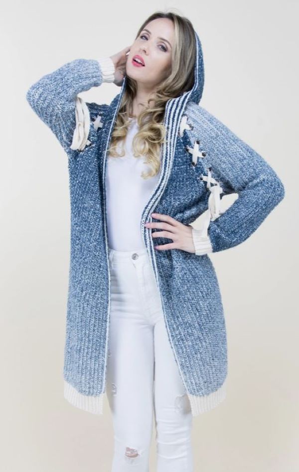 Cardigan - Hooded Laced - Blue - hotRAGS.com