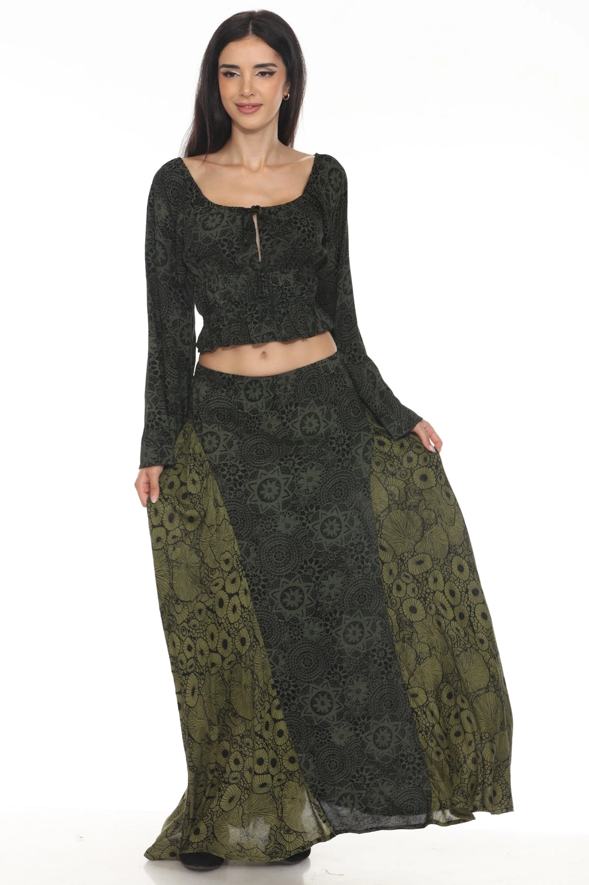 Jr Peasant Blouse - Flowy - Forest