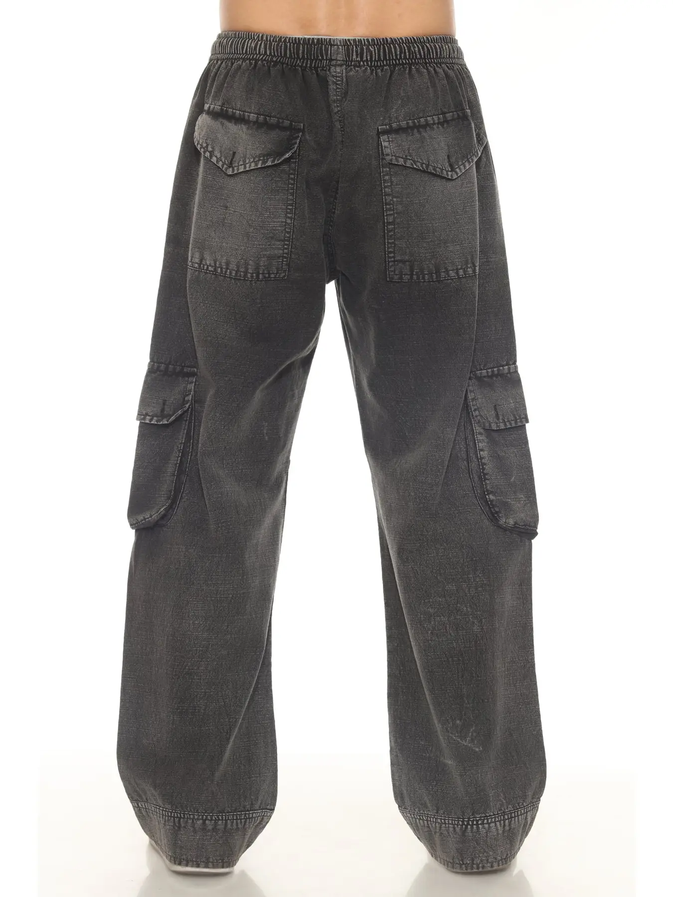 Pants - Men's Cargo Stonewash - Black