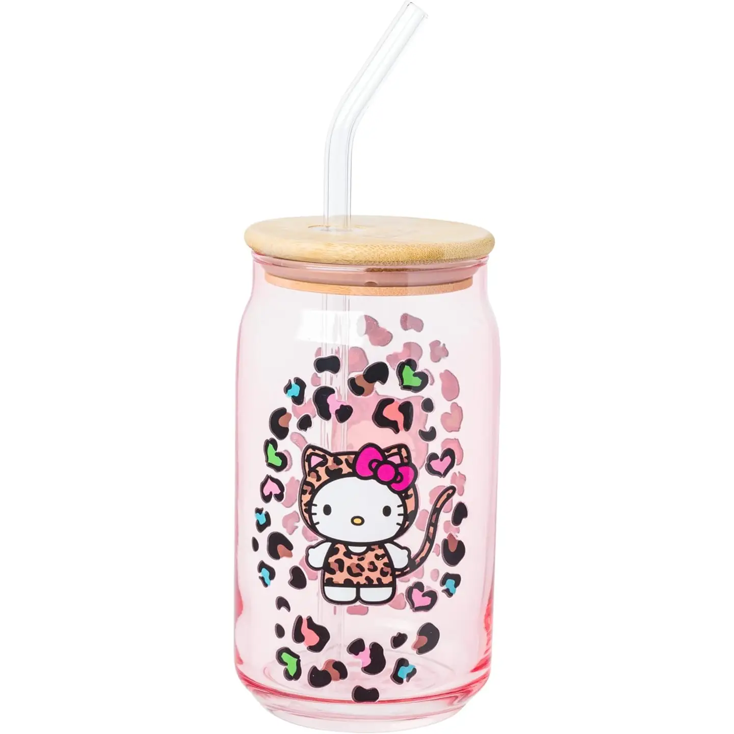 Glass Tumbler - Hello Kitty Leopard