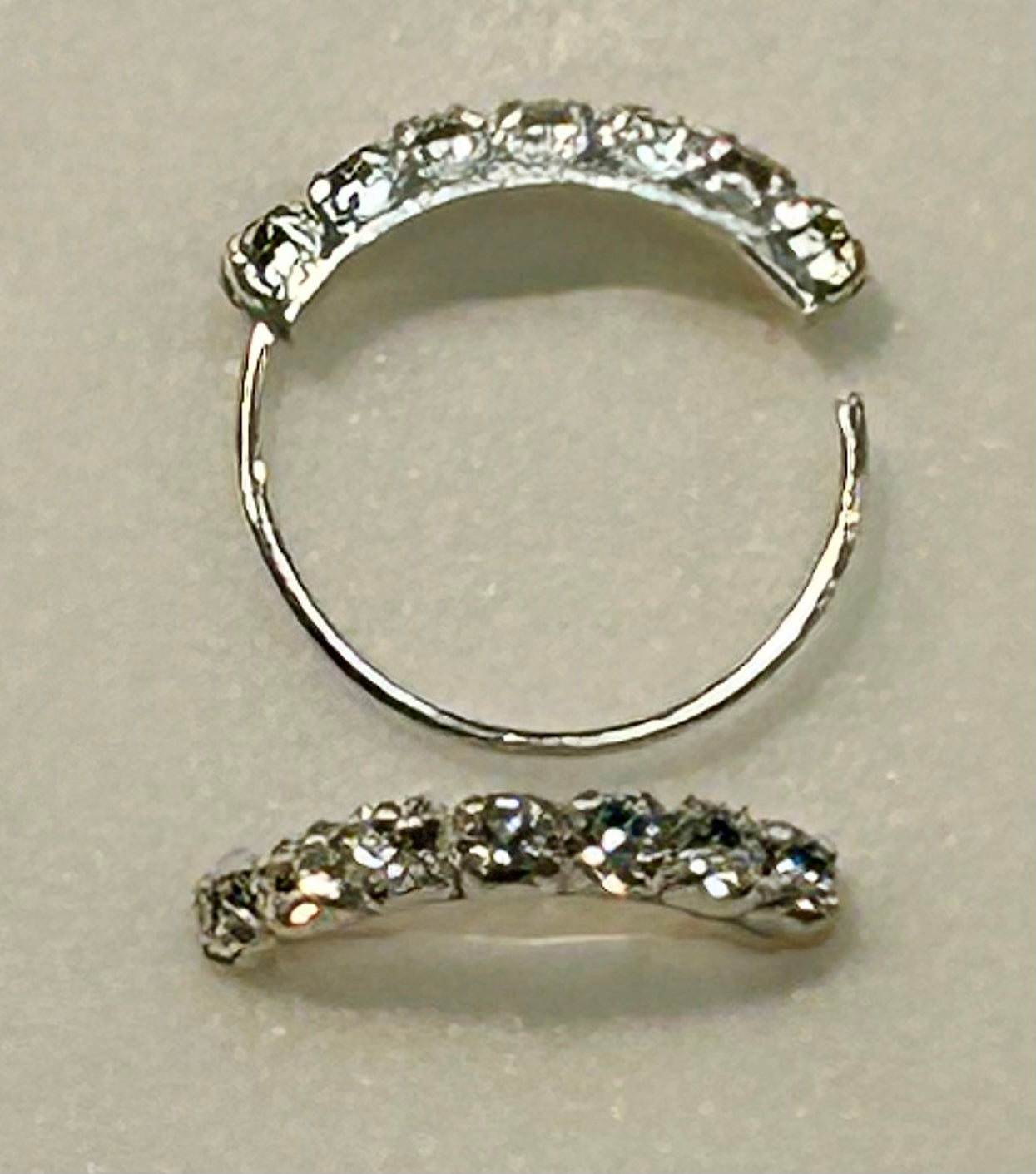 Nose - Hoop Czech Crystal - Silver
