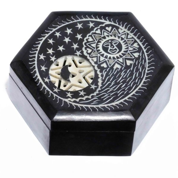 Box - Sun Moon Soap Stone Black
