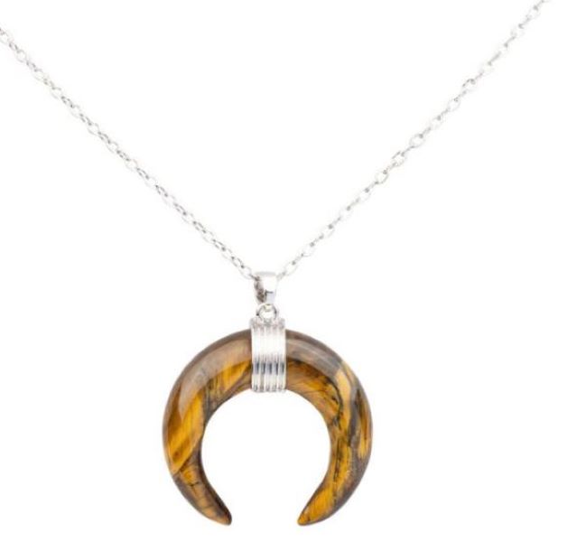 Necklace - Crescent Moon - Tiger - hotRAGS.com