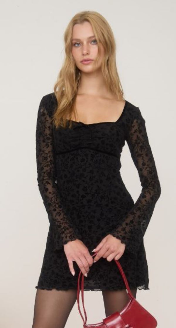 Dress - Mini Velvet Floral