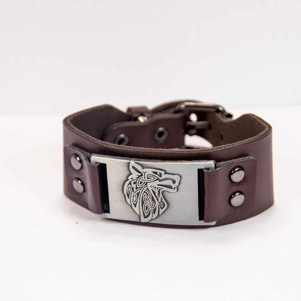 Bracelet - Vegan Leather Wolf