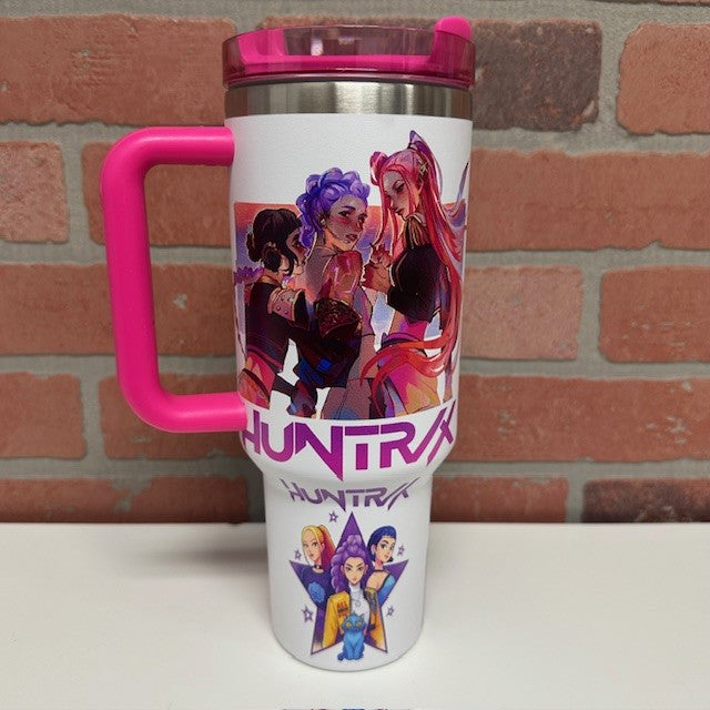 Tumbler - Steel Stanley Kpop - White Hot Pink Handle