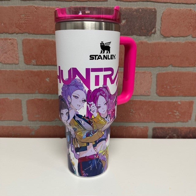 Tumbler - Steel Stanley Kpop - White Hot Pink Handle