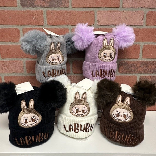 Beanie- Monster Pom Poms