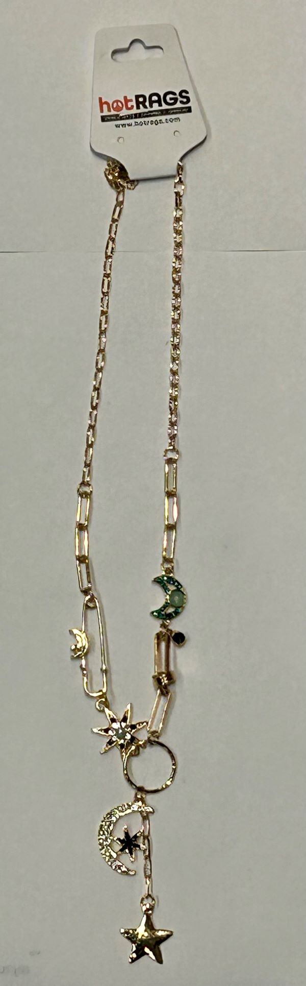 Necklace - Moon Star Drop - Gold - hotRAGS.com