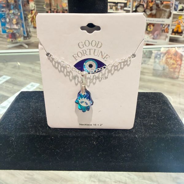 Necklace - Crystal Hamsa Hand - hotRAGS.com