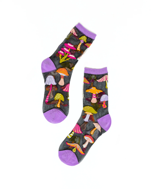Socks - Sheer Crew Mushrooms - hotRAGS.com