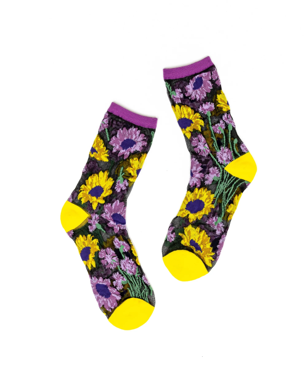 Socks - Sheer Sunflower Black - hotRAGS.com