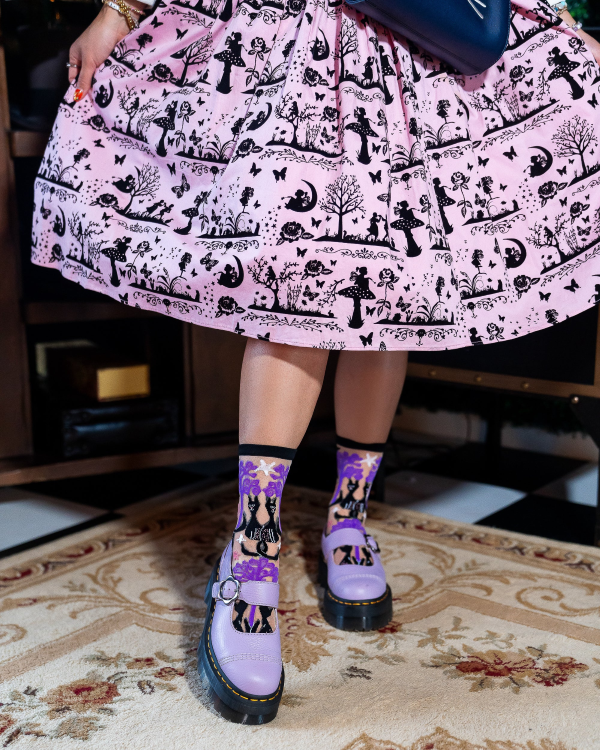 Socks - Sheer Nocturnal Cat - hotRAGS.com