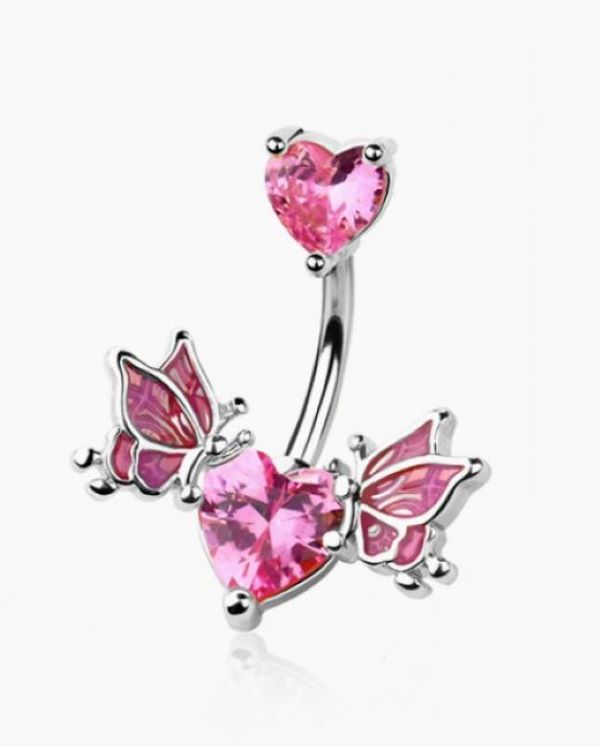 Belly Ring - Heart Mermaid - Silver