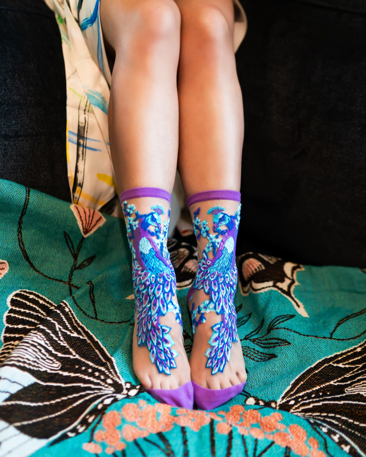 Socks - Sheer Aquamarine Peacock - hotRAGS.com