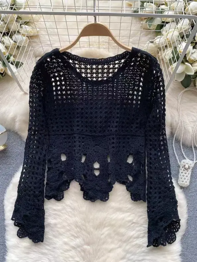 Jr Crop Top - Embroidered Lace Crop Top - Black - hotRAGS.com