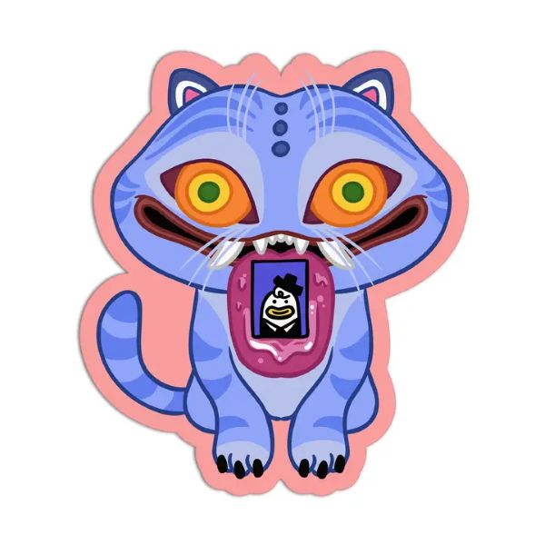 Sticker - Kpop Cat Catastrophe  3" - hotRAGS.com