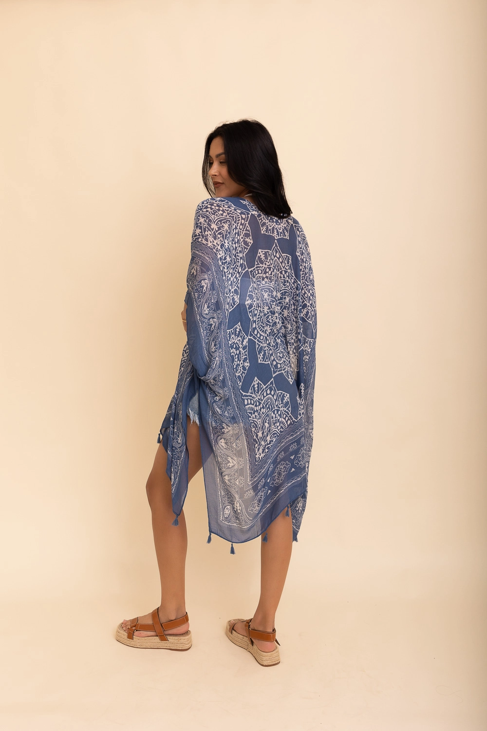 Kimono - Versatile With Tassel - Navy