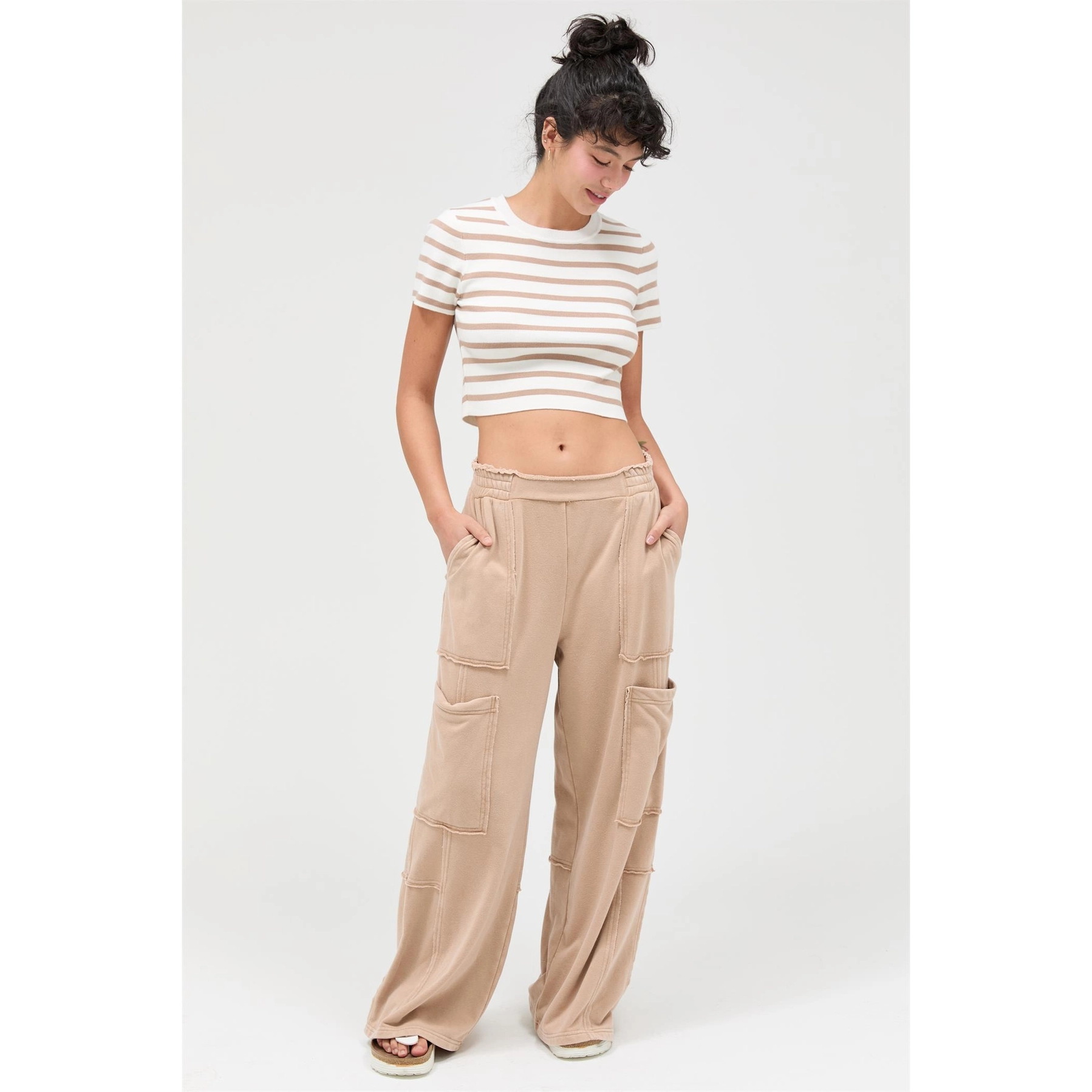 Pants - Cargo Wide Leg Mineral - Taupe - hotRAGS.com