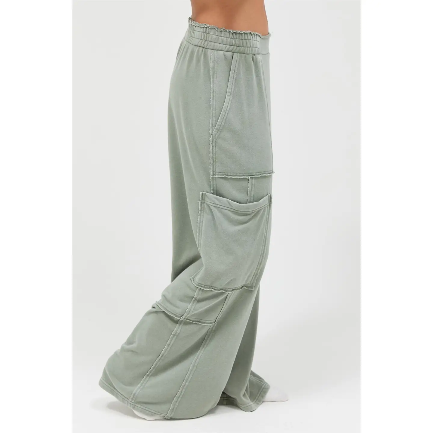 Pants - Cargo Wide Leg Mineral - Grey - hotRAGS.com