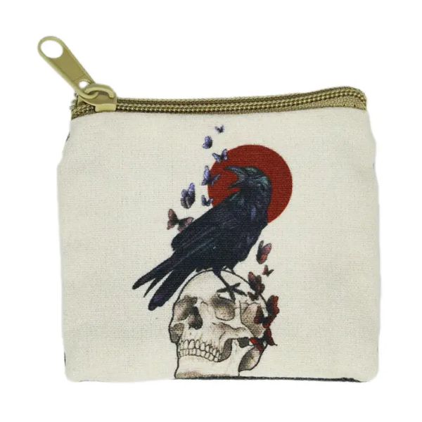 COIN PURSE - RAVEN And SKULL