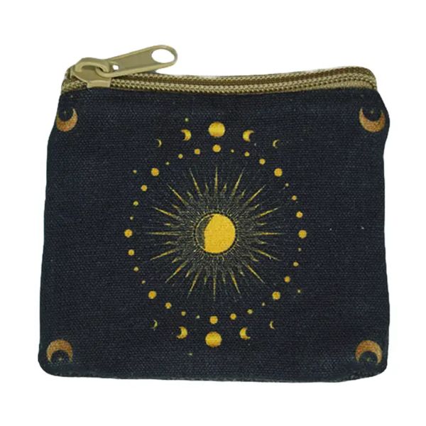 COIN PURSE - SUN MOON BLACK