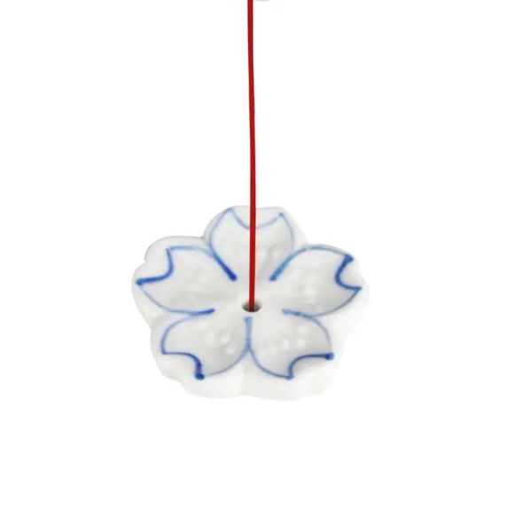 Incense Burner - Sakura Cherry - White With Blue - hotRAGS.com