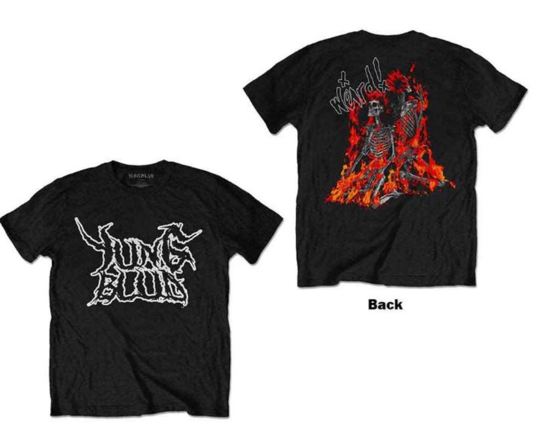 T SHIRT - Yungblud Weird Flaming Skeleton - hotRAGS.com