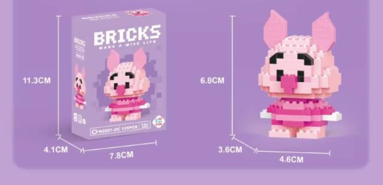 Toy - Bricks - Piglet - hotRAGS.com