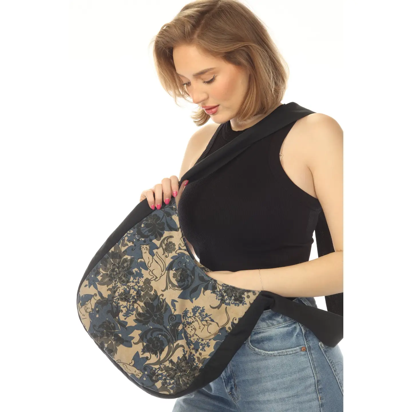 Bag - Cats Paisley - Navy - hotRAGS.com