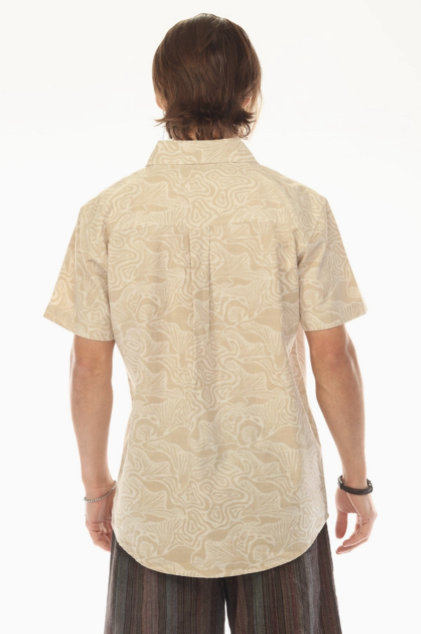 Men's Shirt - Mushroom Button Down - Beige - hotRAGS.com