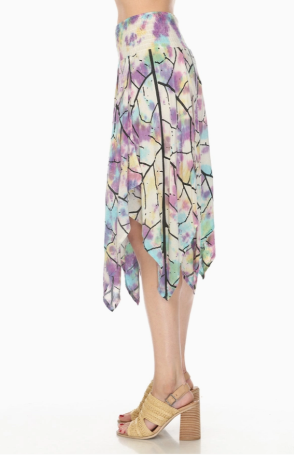 SKIRT - FAIRY Tie Dye  LEAF - Rainbow