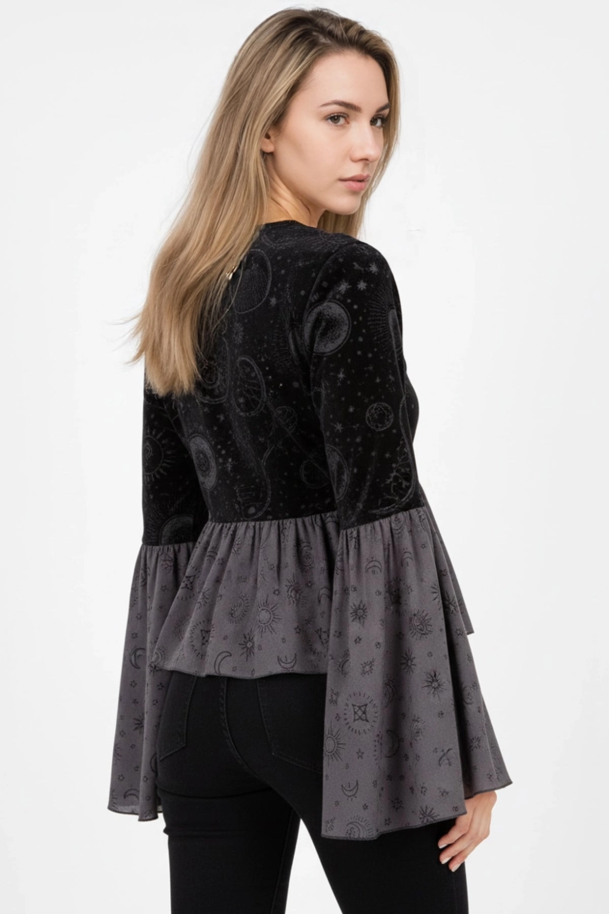 Jr Top - Celestial Tie Front - Black - hotRAGS.com