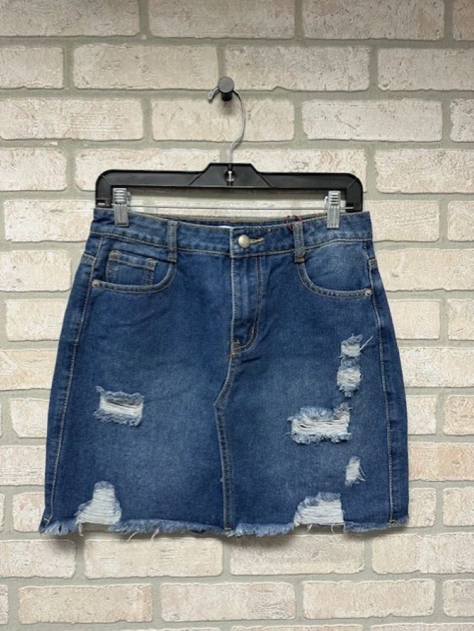 Skirt - Mini Denim Destroyed - hotRAGS.com