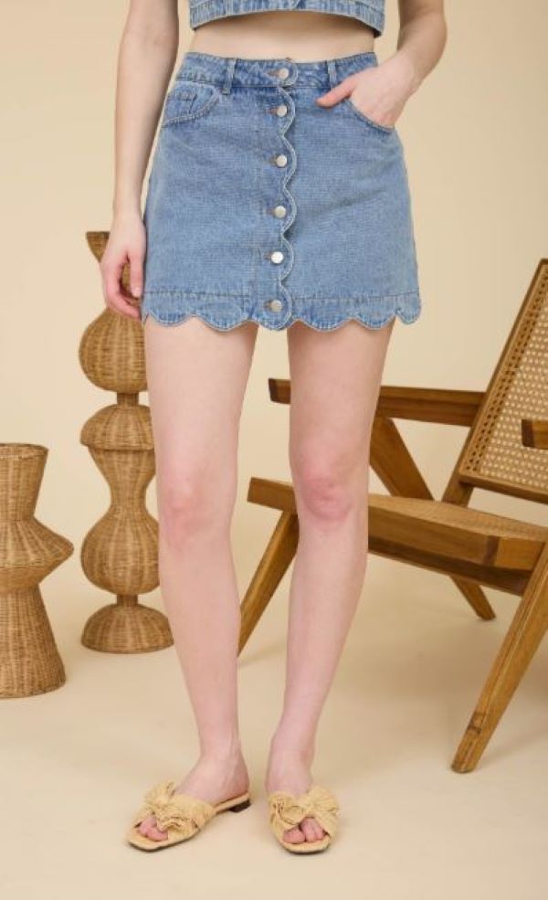 SKIRT - MINI DENIM BUTTON