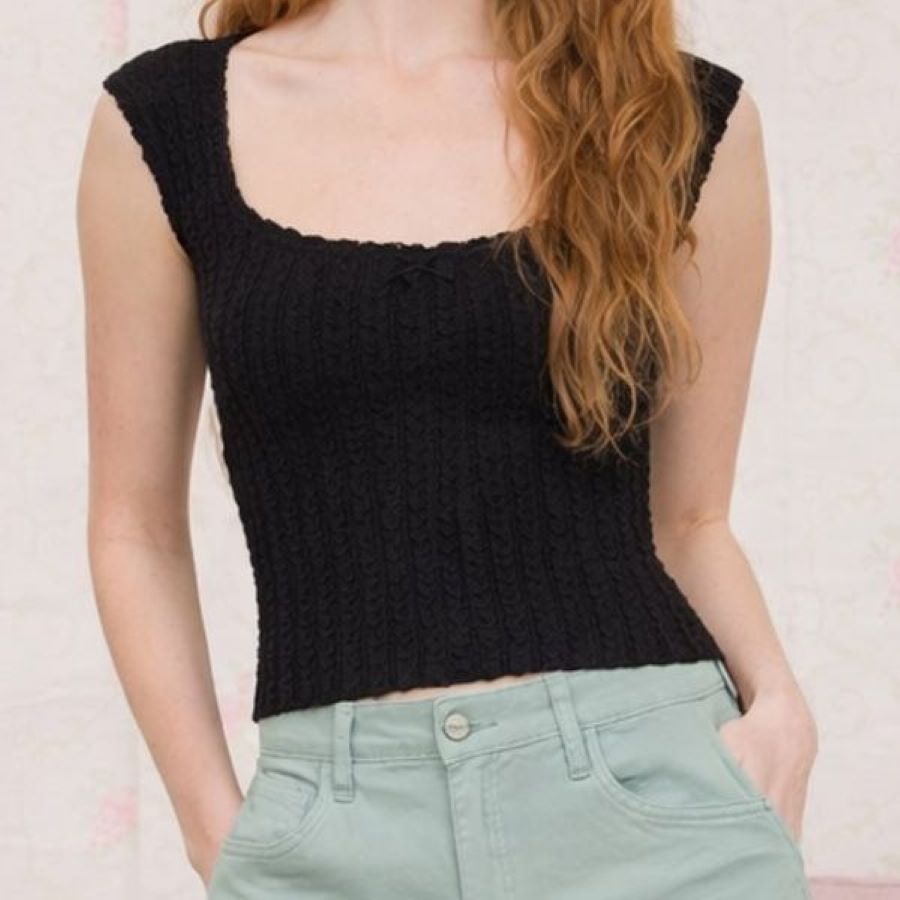 Jr Tank Top - Lace Crinkle - Black - hotRAGS.com