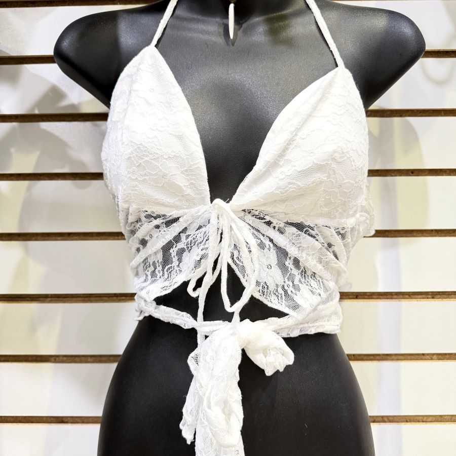 Jr Halter Top- Lace - Ivory - hotRAGS.com