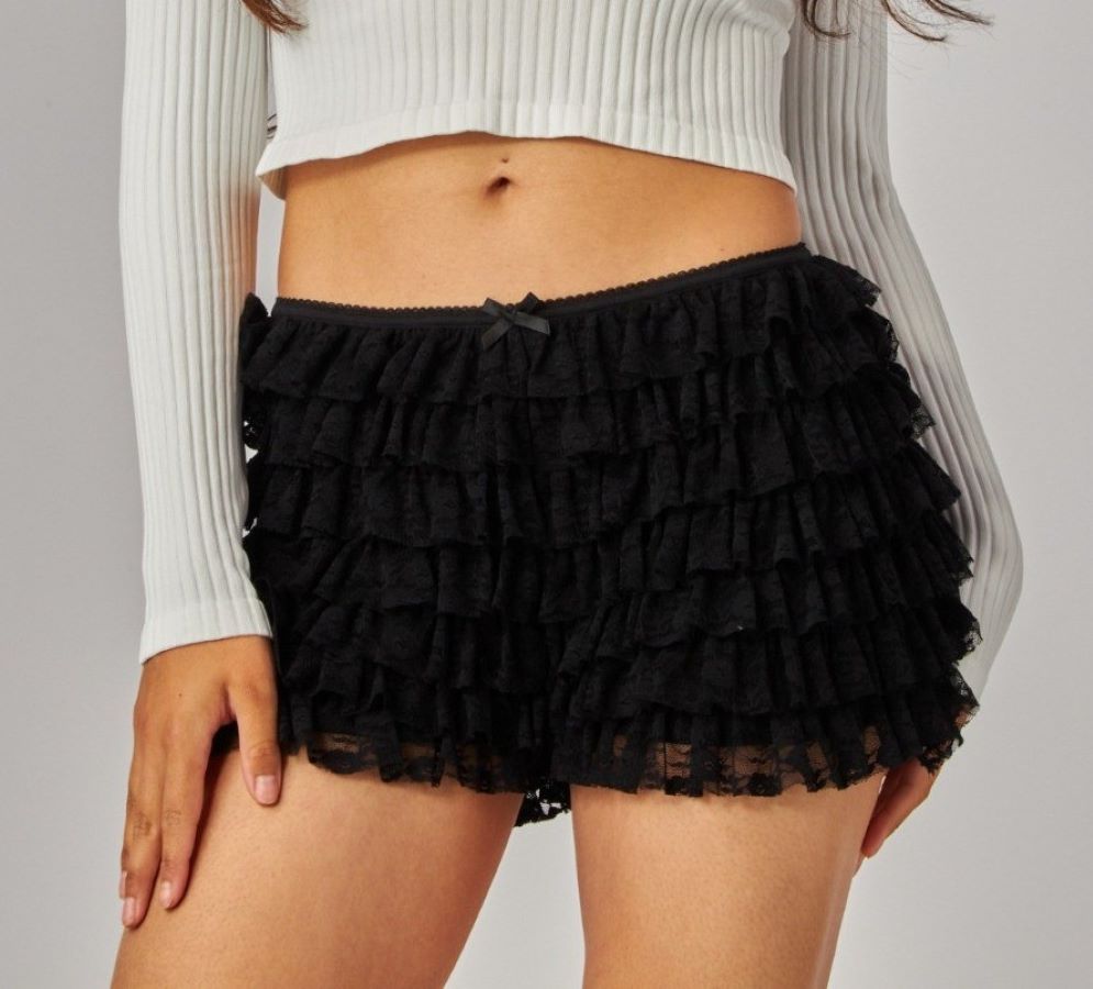 JR SHORTS - LACE BOOMER - Black - hotRAGS.com