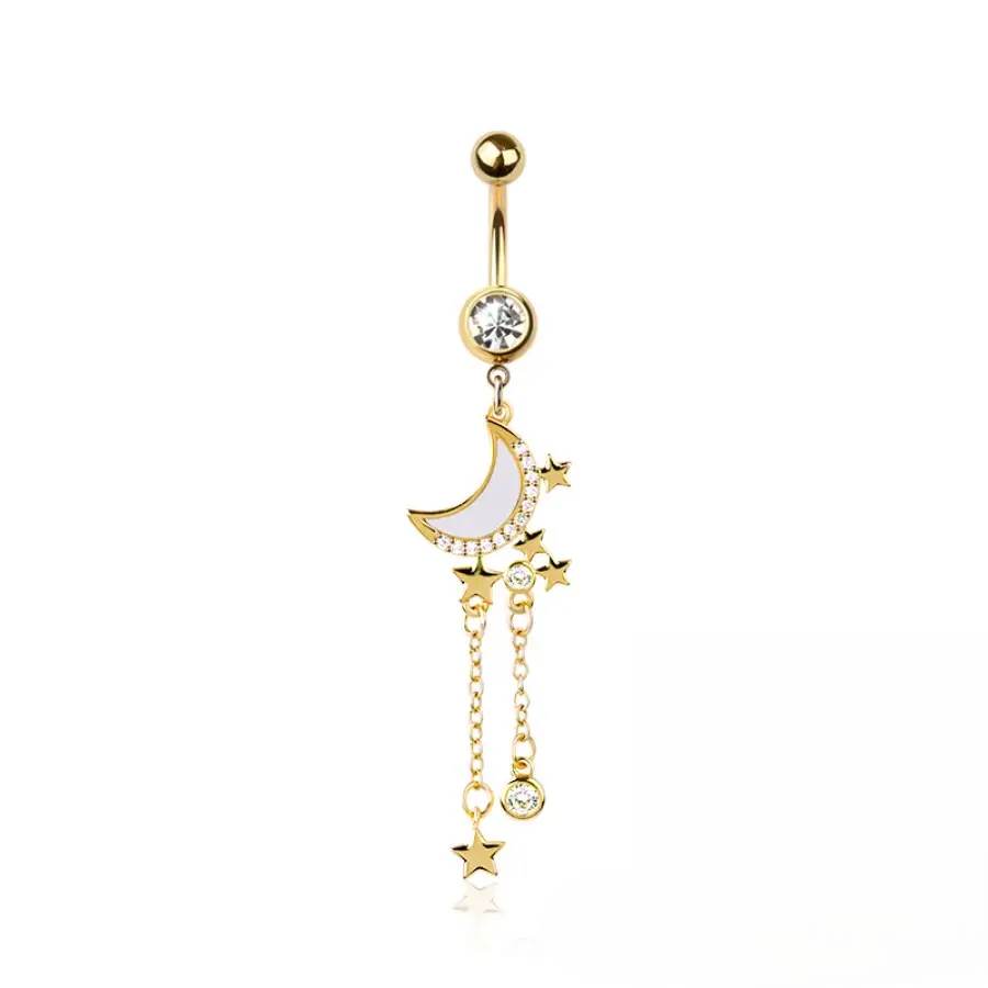 Belly Ring - Moon Multi - Gold - hotRAGS.com