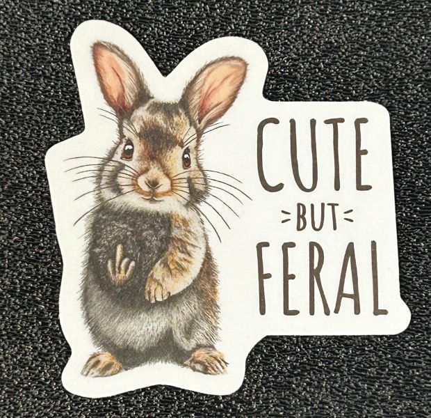 Sticker - Cute But Feral - hotRAGS.com