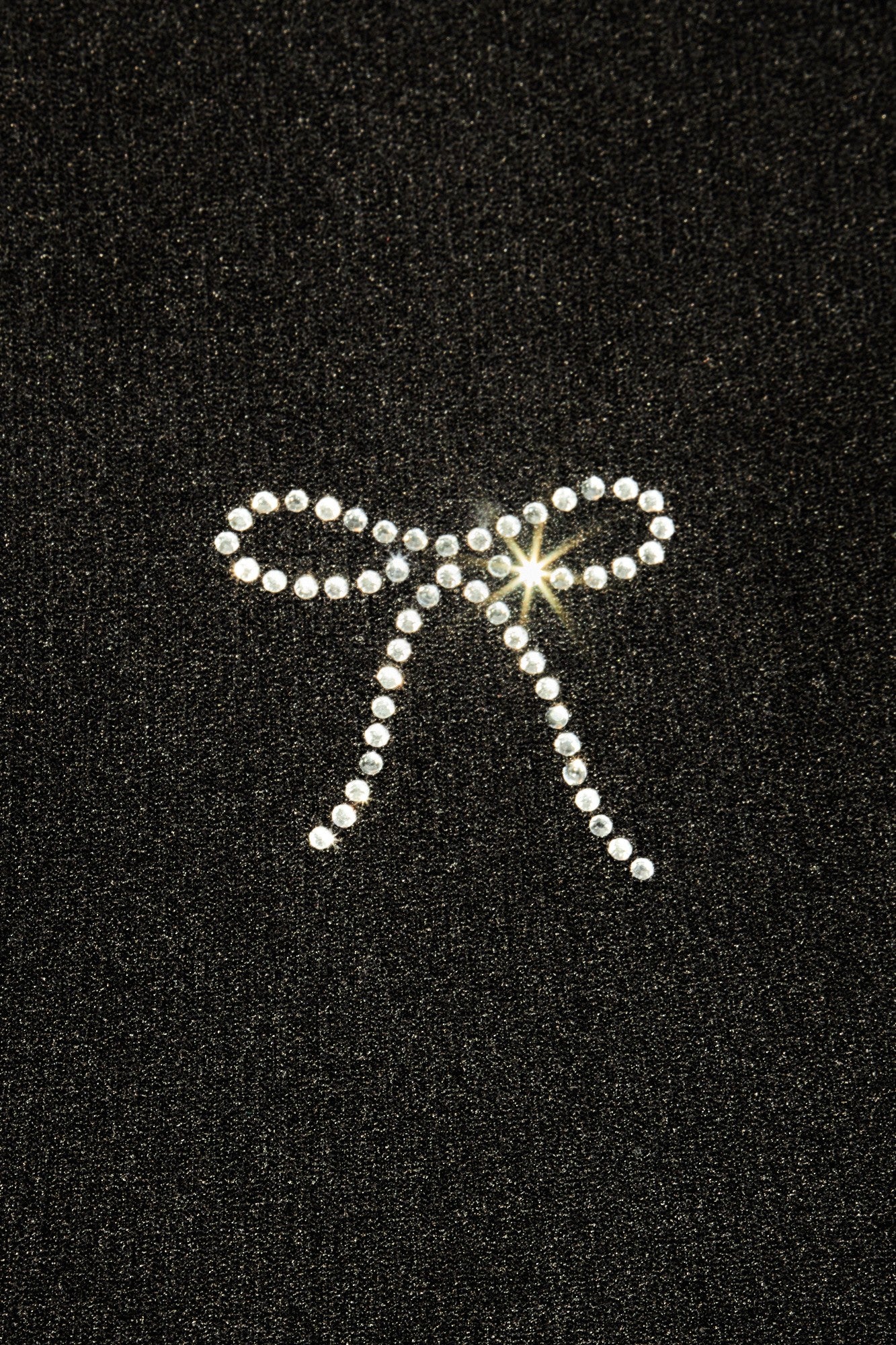 TSHIRT - CROPPED BOW RHINESTONE - Black - hotRAGS.com