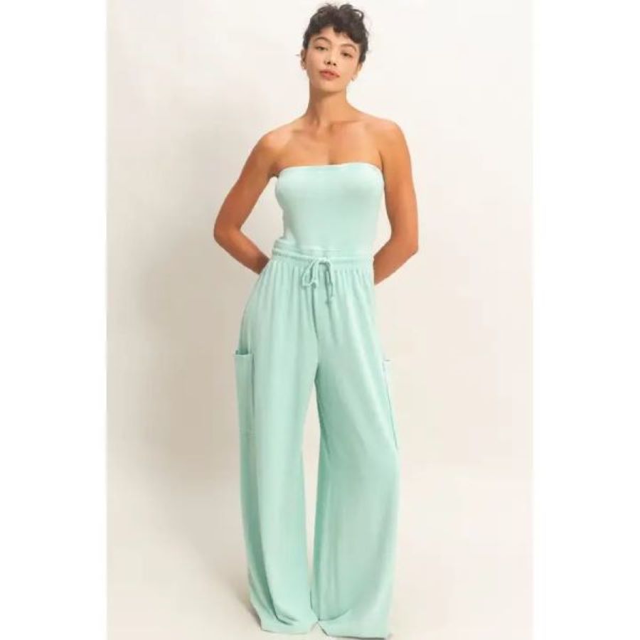 JUMPSUIT - STRAPLESS WIDE LEG - Turquois - hotRAGS.com