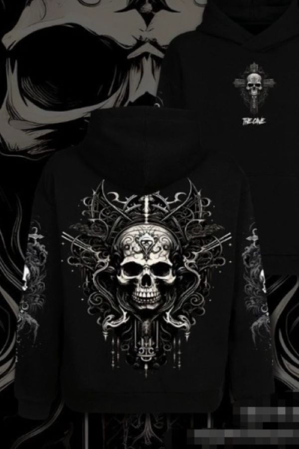 Hoodie - SKULL WITH GUNS